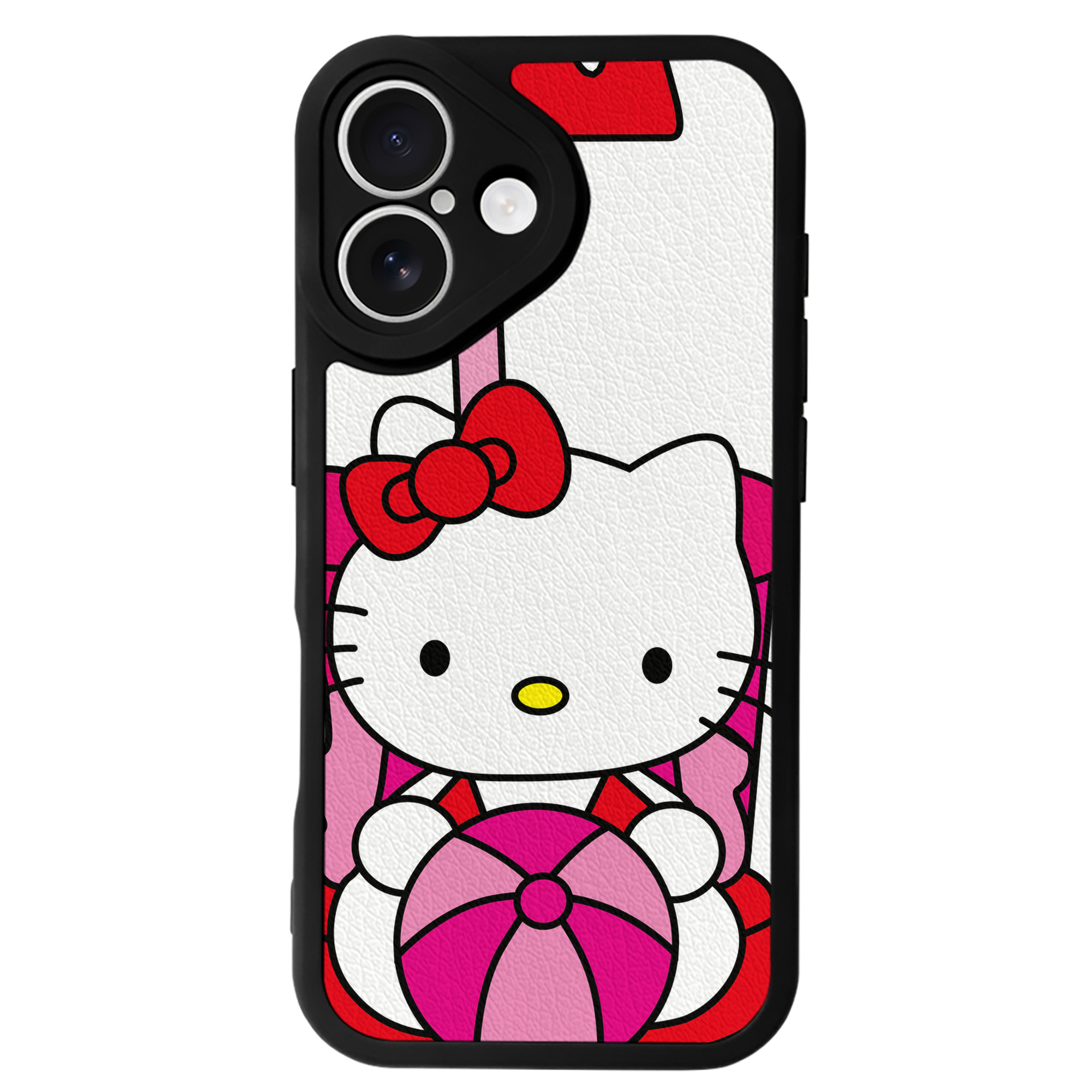 （画像用） Hello Kitty ハローキティ 【iPhone 16シリーズ対応】シリコンスマホケース（レザー調） 材質：シリコン
